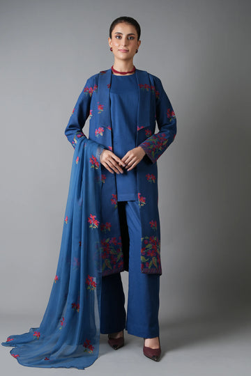 Bareeze Blossom-01-Blue Online Shopping